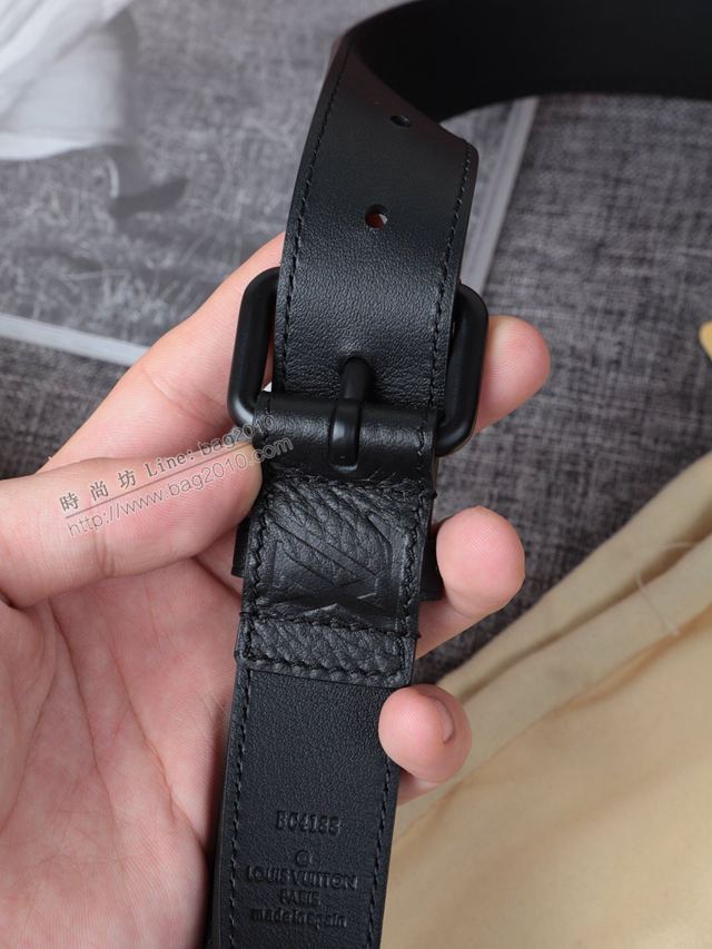 LV皮帶 經典LV腰帶系列 路易威登壓紋牛皮男士腰帶  xfp2114